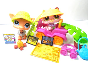 Littlest Pet Shop Crouching cat #1489 #1488 Search "n Safari pets