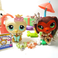 Littlest Pet Shop Dachshund #675 "Savvy" and Owl with cute and unique accessories