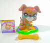 Littlest Pet Shop Flower Tattoo Boxer Dog #1840 with cute accessories authentic