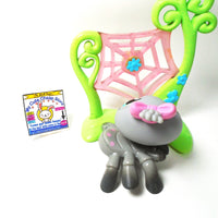 Littlest Pet Shop Gray Spider #411 with a spider web