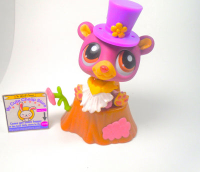 Littlest Pet Shop Purple Polar Bear #1602 with cute accessories authentic - My Cute Cheap Store