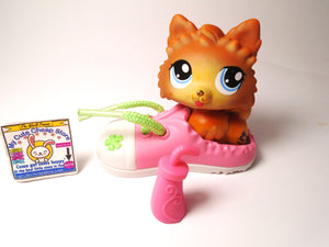 Littlest Pet Shop Pomeranian dog #1317 with accessories