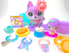 Littlest Pet Shop Rare Purple Husky Wolf #2110 & accessories authentic