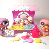 Littlest Pet Shop Mommy and Baby Swan and Purple Swan and baby Koala set