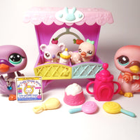 Littlest Pet Shop Mommy and Baby Swan and Purple Swan and baby Koala set