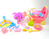 Littlest Pet Shop Rare Mommy Baby Poodle #2497 #2498 with cute accessories