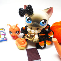 Littlest Pet Shop Siamese Cat #5 with cute accessories