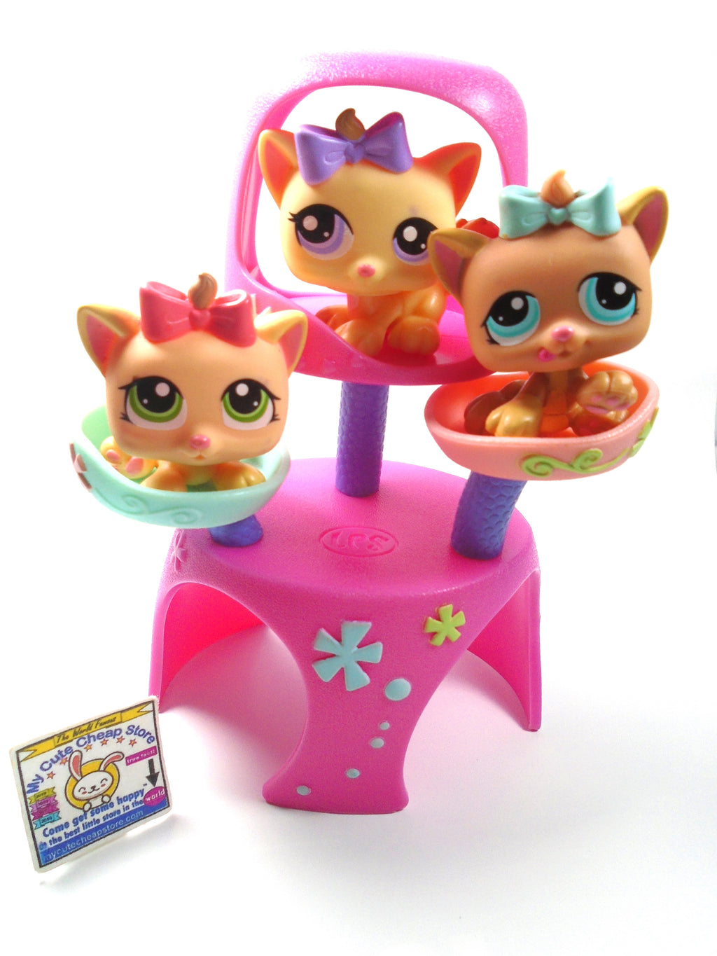 Littlest Pet Shop triplet kittens 1335 1336 1337 with a cat tree My Cute Cheap Store