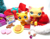 Littlest Pet Shop short hair cat #339 "Brooke" and kitten #1691 with cute accessories