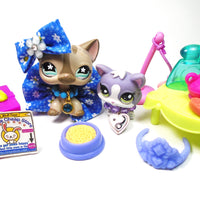 Littlest Pet Shop short hair cat #468 and kitten #2033 with unique accessories