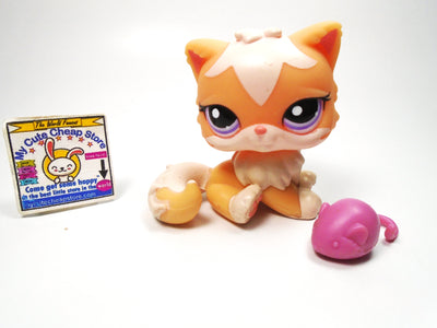 Littlest Pet Shop Persian cat #1657 with a mouse