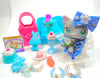Littlest Pet Shop Grey Short Hair Cat #126 with cute accessories Authentic