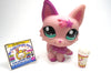 Littlest Pet Shop Gen 7 Pink Wolf #79 with a cup