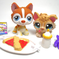 Littlest Pet Shop Mommy and Baby Husky #1012, #1013 with accessories