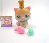 Littlest Pet Shop Cream White Persian Cat #129 with cute accessories authentic - My Cute Cheap Store