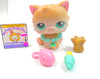 Littlest Pet Shop Cream White Persian Cat #129 with cute accessories authentic - My Cute Cheap Store