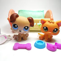 Littlest Pet Shop Babay Boxer #143 and Kitten #1691 with accessories