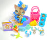 Littlest Pet Shop Grey Short Hair Cat #468 with cute accessories Authentic