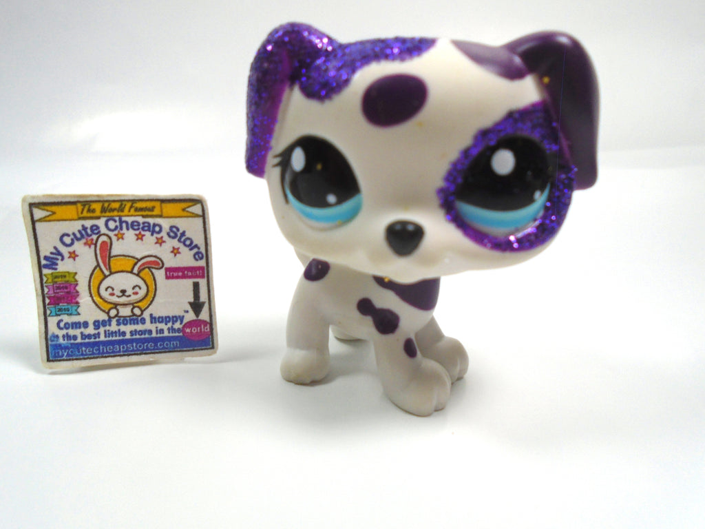 Littlest Pet Shop purple glitter Dalmatian dog #2136