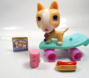 Littlest Pet Shop Bull Terrier #860 with accessories