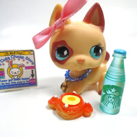 Littlest Pet Shop German Shepard dog #744 with accessories