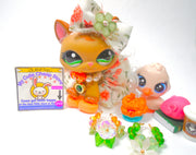 Littlest Pet Shop Rare Walking Destiny Cat #1174 & cute accessories authentic