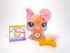 Littlest Pet Shop Rare Pink Brown French Bulldog #1896 & accessories authentic