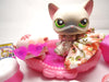 Littlest Pet Shop short hair cat #125 with a cute Gerbil and accessories