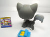 Littlest Pet Shop rare gray Angora cat with sardines