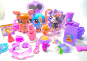 Littlest Pet Shop Collie #1676 Deer #1677 Peacock #1678 & accessories authentic