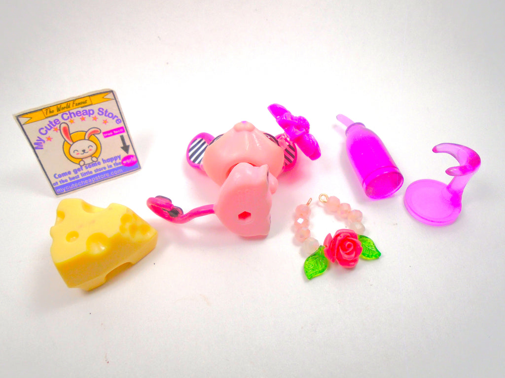 Littlest Pet Shop Pink Mouse #2165 with accessories Authentic