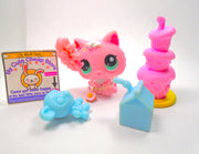 Littlest Pet Shop Rare Pink Kitten Cat #2575 with accessories authentic