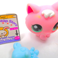 Littlest Pet Shop Rare Pink Kitten Cat #2575 with accessories authentic
