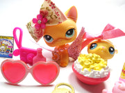 Littlest Pet Shop short hair cat #339 "Brooke " with unique accessories and Gerbil