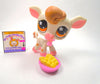 Littlest Pet Shop White Brown Cow #476 with accessories Authentic