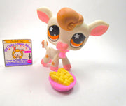 Littlest Pet Shop White Brown Cow #476 with accessories Authentic