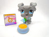 Littlest Pet Shop Grey Schnauzer Dog #1393 with cute accessories authentic