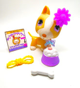 Littlest Pet Shop Bull Terrier dog #860 with cute accessories Authentic
