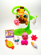 Littlest Pet Shop Flocked Bat #820 with cute accessories Authentic