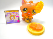 Littlest Pet Shop Brown Tan BonBon Sitting Cat #194 with accessories authentic