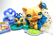 Littlest Pet Shop short hair cat #886 with cute accessories and a Mini