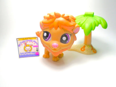 Littlest Pet Shop Gold Brown Lion #2000 with cute accessories Authentic