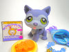Littlest Pet Shop Rare Blue Husky Dog #1563 & cute accessories authentic