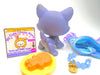 Littlest Pet Shop Rare Blue Husky Dog #1563 & cute accessories authentic
