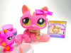 Littlest Pet Shop Rare Pink Crouching Cat #1900 with accessories authentic