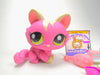 Littlest Pet Shop Rare Pink Crouching Cat #1900 with accessories authentic