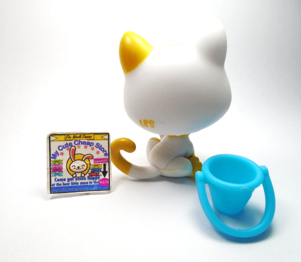 Littlest Pet Shop Gen 7 Calico cat #39 with a bucket My Cute Cheap Store