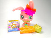 Littlest Pet Shop Rare Pink Green Eye Bunny #1714 & cute accessories Authentic