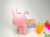 Littlest Pet Shop Rare Pink Green Eye Bunny #1714 & cute accessories Authentic