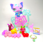 Littlest Pet Shop Purple Blue Glitter Bat #2142 with cute accessories Authentic